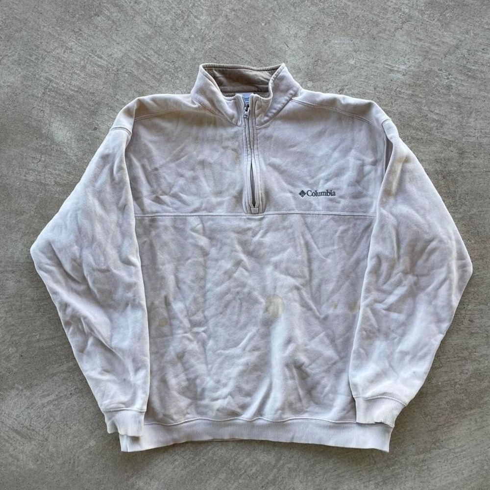 Columbia tan beige 2000s quarter zip sweatshirt